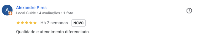 Comentário de cliente Wēv no Google