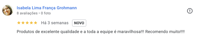 Comentário de cliente Wēv no Google