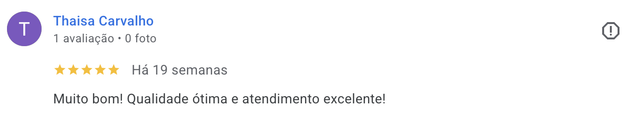 Comentário de cliente Wēv no Google