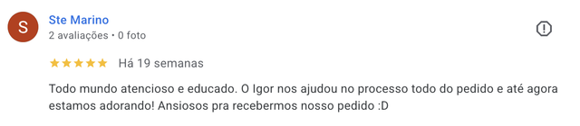 Comentário de cliente Wēv no Google